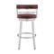 Armen Living Titana 26" Counter Height Swivel Red Faux Leather and Brushed Stainless Steel Bar Stool 840254335165 - alternate 2